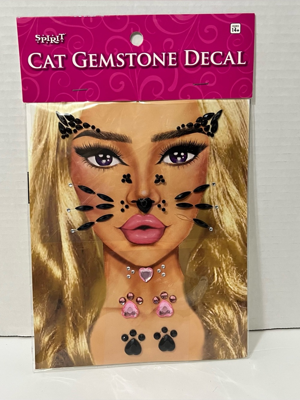 Spirit Halloween Cat Gemstone Decal Animal Adhesive Face Jewels